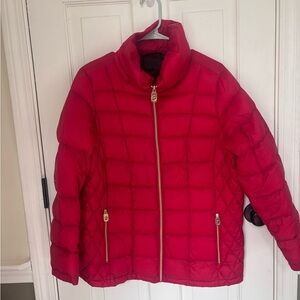 Michael Kors Red Quilted Puffer Lightweight Jacket